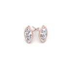 Load image into Gallery viewer, 0.50 To 5 Carat Lab Diamond Marquise Stud Bezel Set Earring For Women 14K Gold

