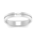 Load image into Gallery viewer, East West Straight Baguette Cut Lab Diamond Engagement Ring For Mens 14k White Gold|Cuts &amp; Carat

