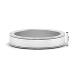 Load image into Gallery viewer, Flat Milgrain Stackable Mens Wedding Band In 14K White Gold | Cuts &amp; Carat

