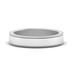 Load image into Gallery viewer, Flat Milgrain Stackable Mens Wedding Band In 14K White Gold | Cuts &amp; Carat
