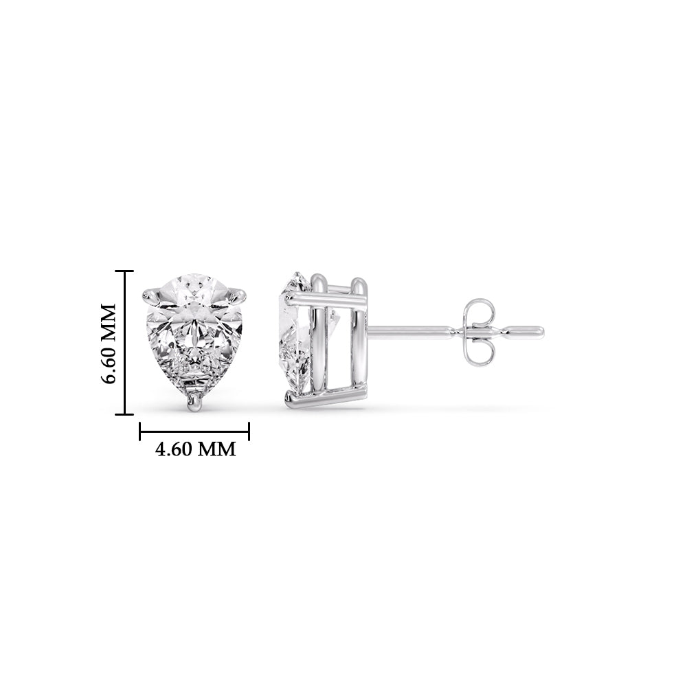Fancy Colored Diamond Pear Shaped Stud Earring