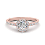 Load image into Gallery viewer, 1 Carat Lab Grown Diamond Halo Petite Engagement Ring 14K Rose Gold
