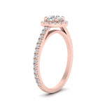 Load image into Gallery viewer, 1 Carat Lab Grown Diamond Halo Petite Engagement Ring 14K Rose Gold
