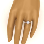 Load image into Gallery viewer, 1 Carat Lab Grown Diamond Halo Petite Engagement Ring 14K Rose Gold
