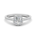 Load image into Gallery viewer, 1 Carat Lab Grown Diamond Halo Petite Engagement Ring 14K White Gold
