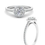 Load image into Gallery viewer, 1 Carat Lab Grown Diamond Halo Petite Engagement Ring 14K White Gold

