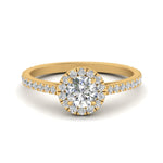 Load image into Gallery viewer, 1 Carat Lab Grown Diamond Halo Petite Engagement Ring 14K Yellow Gold
