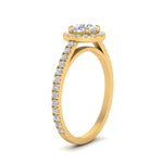 Load image into Gallery viewer, 1 Carat Lab Grown Diamond Halo Petite Engagement Ring 14K Yellow Gold
