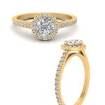 Load image into Gallery viewer, 1 Carat Lab Grown Diamond Halo Petite Engagement Ring 14K Yellow Gold

