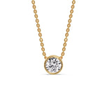 Load image into Gallery viewer, one-carat-round-bezel-solitaire-diamond-pendant-in-yellow-gold-fdpd10538roangle1-1-00ct-nl-yg.jpg?v=1754904986