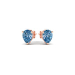 Load image into Gallery viewer, one-carat-vivid-blue-pear-cut-3-prong-earring-in-rose-gold-fdear10411peblueangle3-1.00ct-nl-rg.jpg