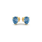Load image into Gallery viewer, one-carat-vivid-blue-pear-cut-3-prong-earring-in-yellow-gold-fdear10411peblueangle3-1.00ct-nl-yg.jpg