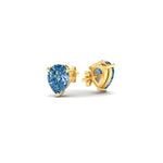 Load image into Gallery viewer, one-carat-vivid-blue-pear-cut-3-prong-earring-in-yellow-gold-fdear10411peblueangle4-1.00ct-nl-yg.jpg