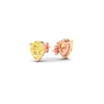 Load image into Gallery viewer, one-carat-vivid-yellow-pear-cut-3-prong-earring-in-rose-gold-fdear10411peyellowangle4-1.00ct-nl-rg.jpg