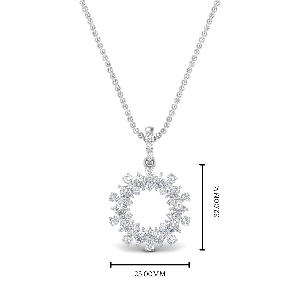 Lab Diamond Open Cluster Pendant For Women 14K Gold