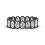 Load image into Gallery viewer, Bezel Lab Diamond Oval Cut Eternity Women Ring In 14K Black Gold | Cuts &amp; Carat
