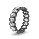Load image into Gallery viewer, Bezel Lab Diamond Oval Cut Eternity Women Ring In 14K Black Gold | Cuts &amp; Carat

