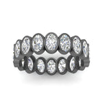 Load image into Gallery viewer, Bezel Lab Diamond Oval Cut Eternity Women Ring In 14K Black Gold | Cuts &amp; Carat
