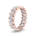 Load image into Gallery viewer, Bezel Lab Diamond Oval Cut Eternity Women Ring In 14K Rose Gold | Cuts &amp; Carat
