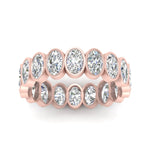 Load image into Gallery viewer, Bezel Lab Diamond Oval Cut Eternity Women Ring In 14K Rose Gold | Cuts &amp; Carat
