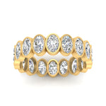 Load image into Gallery viewer, Bezel Lab Diamond Oval Cut Eternity Women Ring In 14K Yellow Gold | Cuts &amp; Carat

