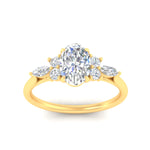 Load image into Gallery viewer, Fancy Lab Color Oval Cut Diamond Marquise Floral Engagement Ring