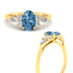 Load image into Gallery viewer, Fancy Lab Color Oval Cut Diamond Marquise Floral Engagement Ring
