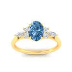 Load image into Gallery viewer, Fancy Lab Color Oval Cut Diamond Marquise Floral Engagement Ring
