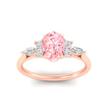 Load image into Gallery viewer, oval-cut-vivid-pink-marquise-floral-engagement-ring-in-rose-gold-fdenr11764ovgvpinkangle5-nl-rg.jpg