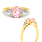 Load image into Gallery viewer, Fancy Lab Color Oval Cut Diamond Marquise Floral Engagement Ring