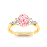 Load image into Gallery viewer, Fancy Lab Color Oval Cut Diamond Marquise Floral Engagement Ring