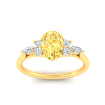Load image into Gallery viewer, Fancy Lab Color Oval Cut Diamond Marquise Floral Engagement Ring