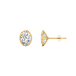 Load image into Gallery viewer, 0.50 To 5 Carat Lab Diamond Oval Stud Bezel Set Earring For Women 14K Gold
