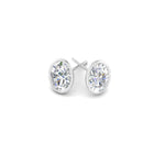 Load image into Gallery viewer, 0.50 To 5 Carat Lab Diamond Oval Stud Bezel Set Earring For Women 14K Gold
