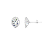 Load image into Gallery viewer, 0.50 To 5 Carat Lab Diamond Oval Stud Bezel Set Earring For Women 14K Gold
