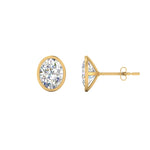 Load image into Gallery viewer, 0.50 To 5 Carat Lab Diamond Oval Stud Bezel Set Earring For Women 14K Gold
