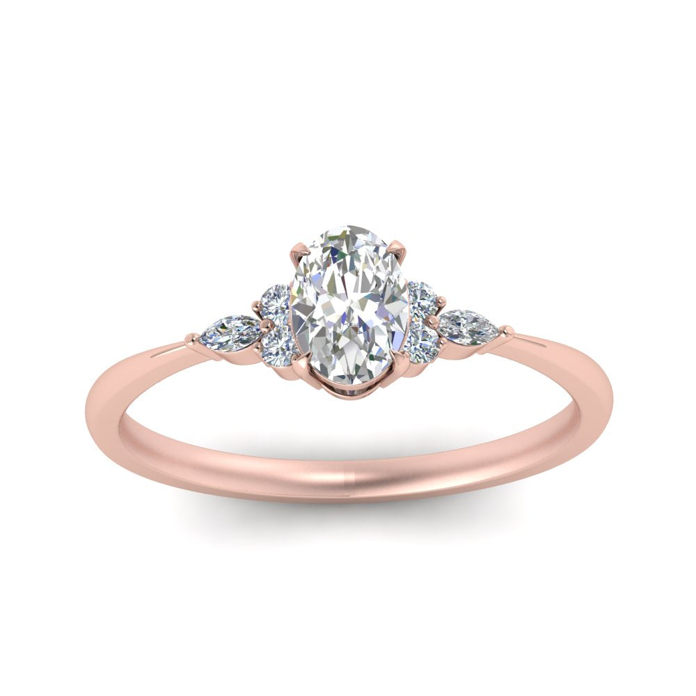 Lab diamond Petite Engagement Rings 14K Gold