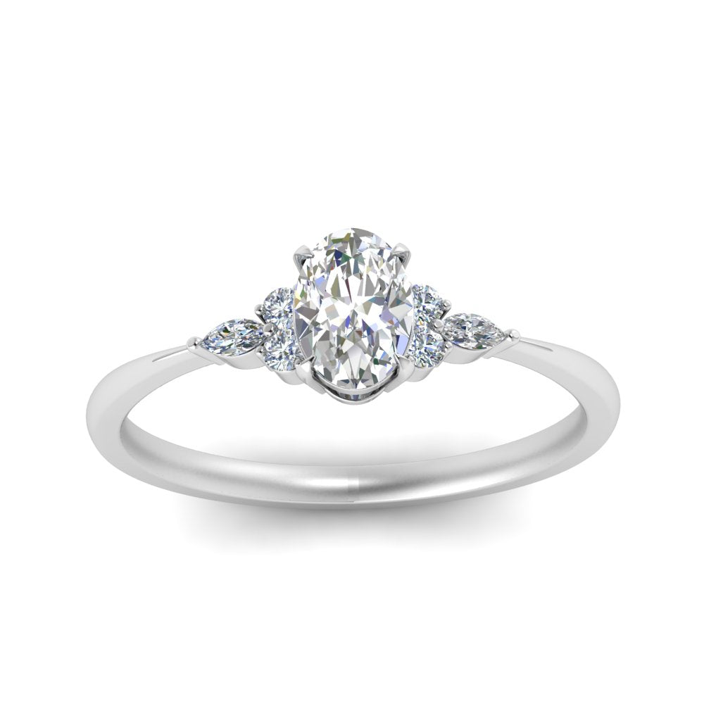 Lab diamond Petite Engagement Rings 14K Gold