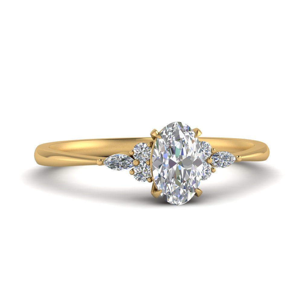 Lab diamond Petite Engagement Rings 14K Gold