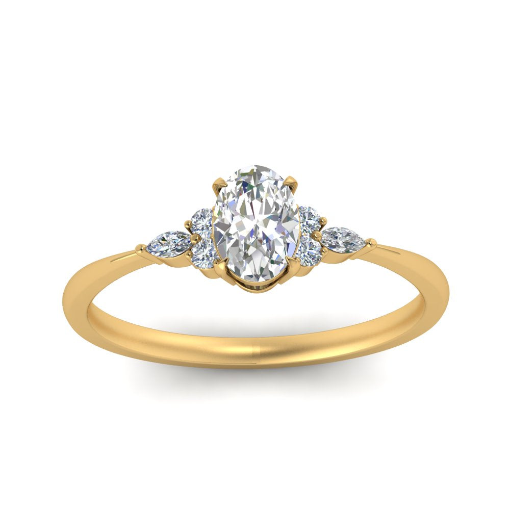 Lab diamond Petite Engagement Rings 14K Gold