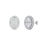 Load image into Gallery viewer, Oval Shaped Baguette And Round Lab Diamond Stud Earrings
