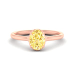 Load image into Gallery viewer, Lab Grown Fancy Colored Oval Shaped Collet Set Solitaire Diamond Ring