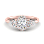 Load image into Gallery viewer, Lab Oval Cut diamond Halo Engagement Rings 14K Rose Gold
