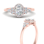 Load image into Gallery viewer, Lab Oval Cut diamond Halo Engagement Rings 14K Rose Gold
