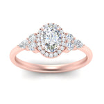 Load image into Gallery viewer, Lab Oval Cut diamond Halo Engagement Rings 14K Rose Gold
