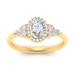 Load image into Gallery viewer, Lab Oval Cut diamond Halo Engagement Rings 14K Yellow Gold
