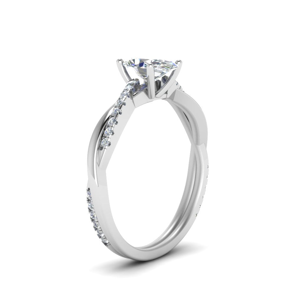 Lab Diamond Twisted Style Engagement Ring 14K Gold