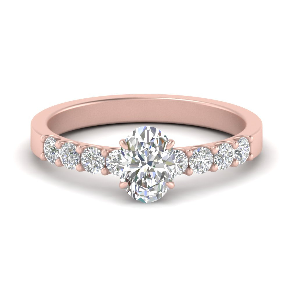 U Prong Lab Diamond Engagement Ring 14K Gold
