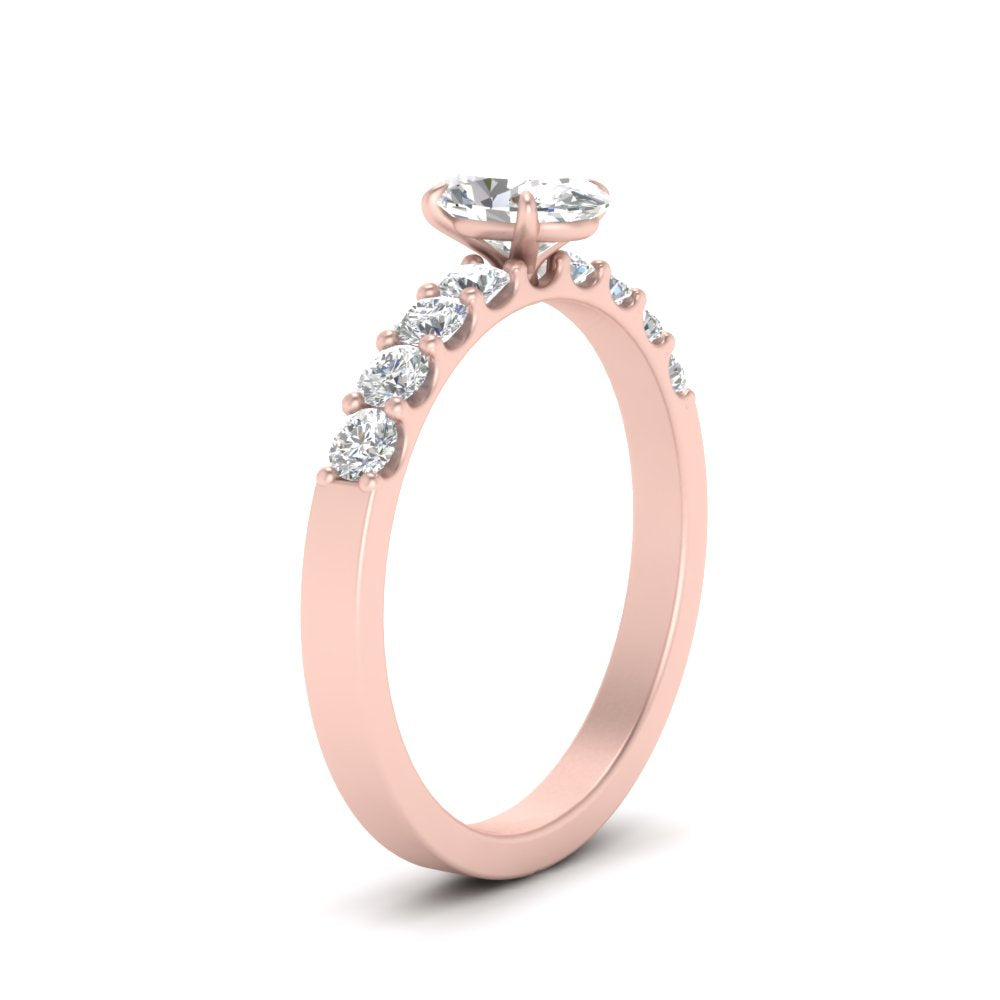 U Prong Lab Diamond Engagement Ring 14K Gold
