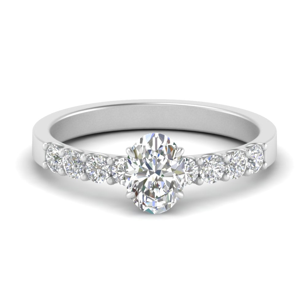 U Prong Lab Diamond Engagement Ring 14K Gold